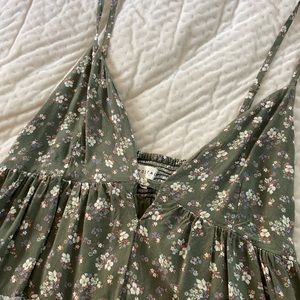 adorable green floral babydoll dress